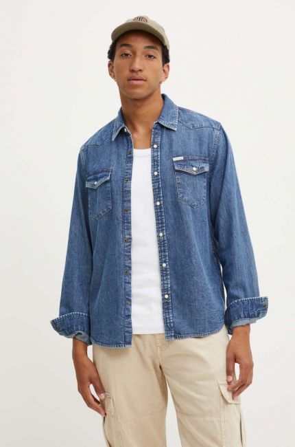 CAMICIE Uomo JACK&JONES 12249236 MILLER BLUE DENIM 