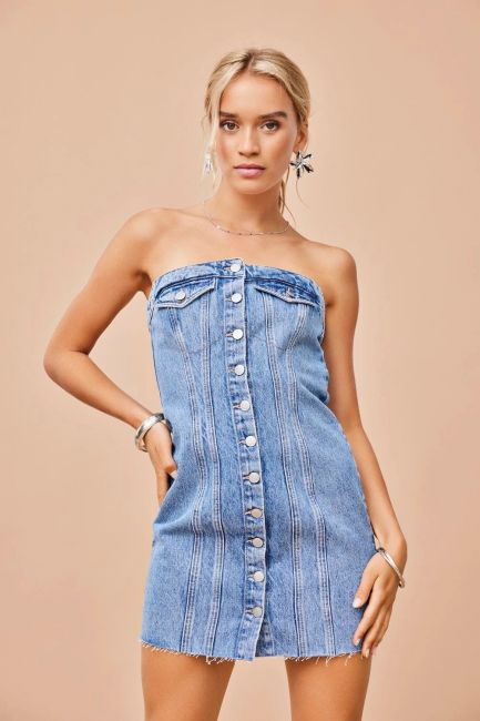 ABITI Donna LEVIS 0002S 0000 - BUSTIER DRESS DREAMING OF BLUE 