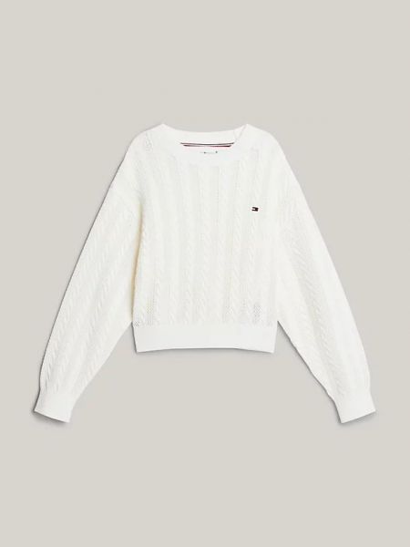 MAGLIE Ragazza TOMMY HILFIGER KG0KG08075 CABLE DW5 DESERT SKY 