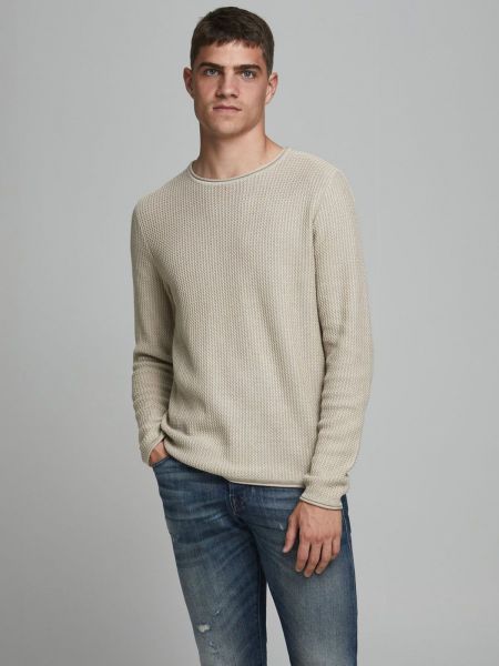 MAGLIE Uomo JACK&JONES Premium 12240599 FILO MOCK NECK MOONBEAM 